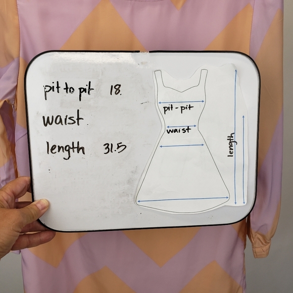 TOBI Linus zig zag shift lavender and peach dress size small - Picture 11 of 11